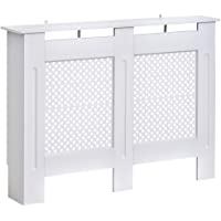 Los mejores  - HOMCOM Cubre Radiador Blanco Cubierta de Radiador Madera con Estante y Panel Decorativo Elegante y Moderno 111.5x19x82…